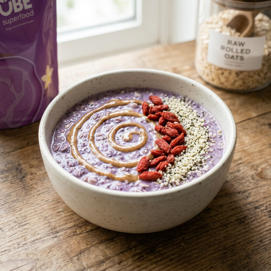 Fiber-Maxxing Morning Ritual: The 5-Ingredient Ube Overnight Oats